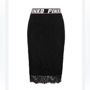 Pinko Black Lace Pencil Skirt